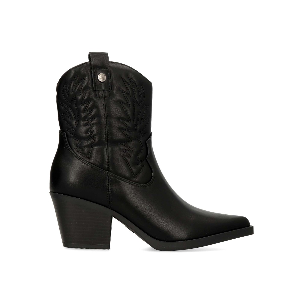 XTI - Botines cowboy veganos para mujer de piel sintética con suela antideslizante y cosido lateral artesanal, calzado versátil para múltiples ocasiones