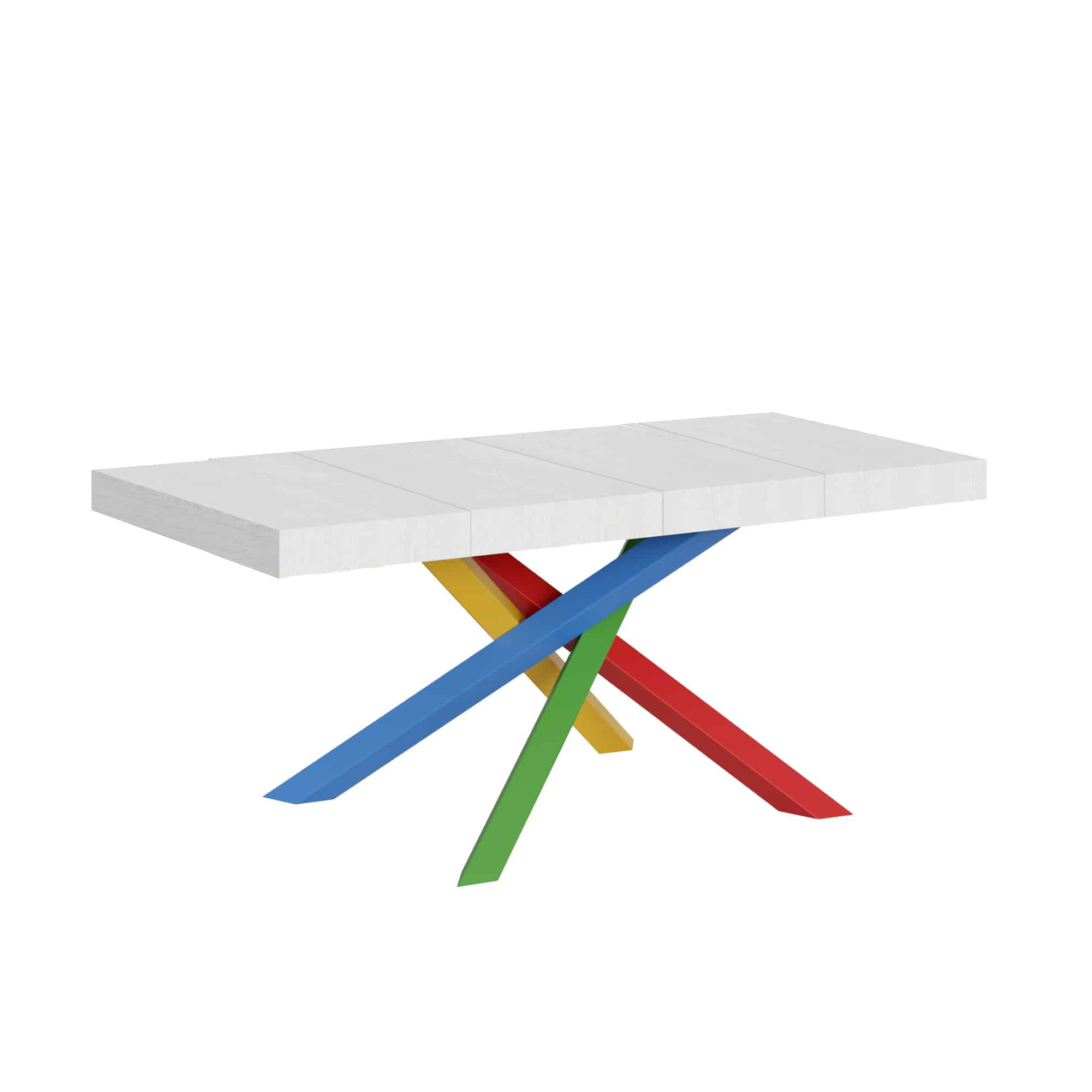 Mesa extensible 90x140/244 cm Volantis Premium Estructura Fresno Blanco 4/B - Itamoby