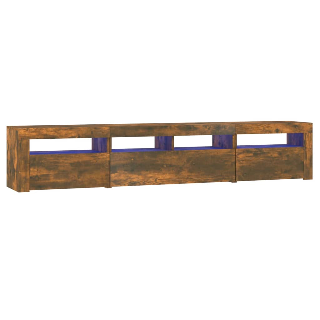 vidaXL Mueble de TV con luces LED 210x35x40 cm, Mueble de Salon, Mueble TV, Mueble TV salon, Mesa de TV, Mueble tele