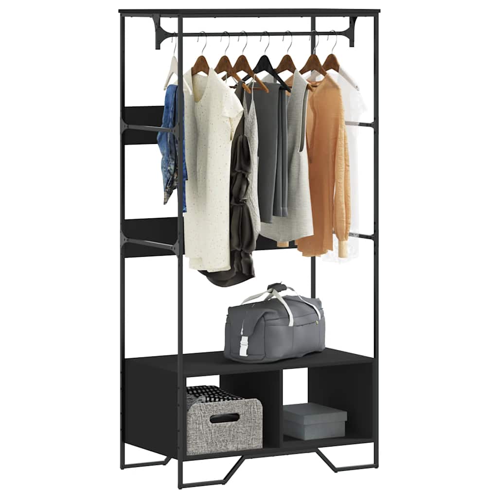 vidaXL Armario de madera de ingeniería 90x50x180 cm en color Gris sonoma/Roble Sonoma/Negro y más | almacenamiento funcional diseño moderno para baño dormitorio sala