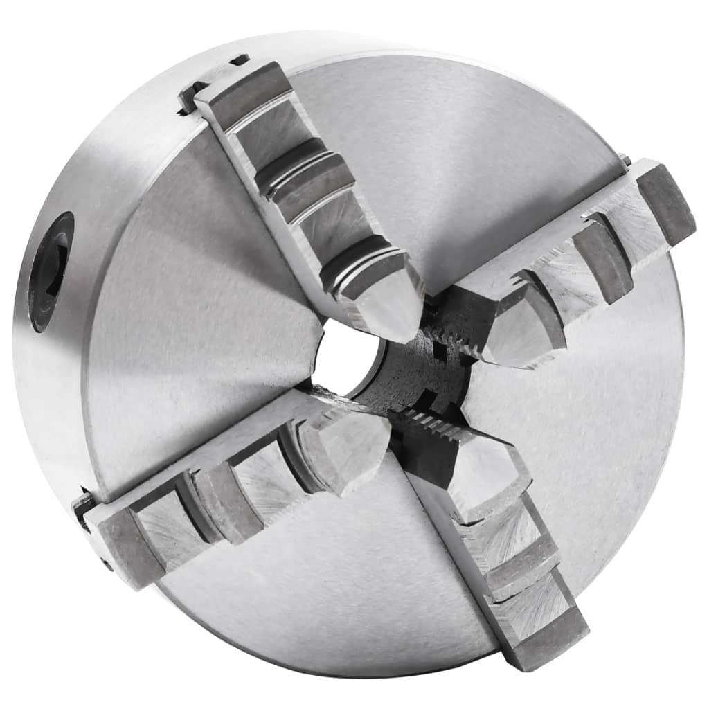vidaXL Mandril de Torno Autocentrante de 4 Mordazas Acero Bricolaje Dimensiones 80 mm,  100 mm,  125 mm y mas