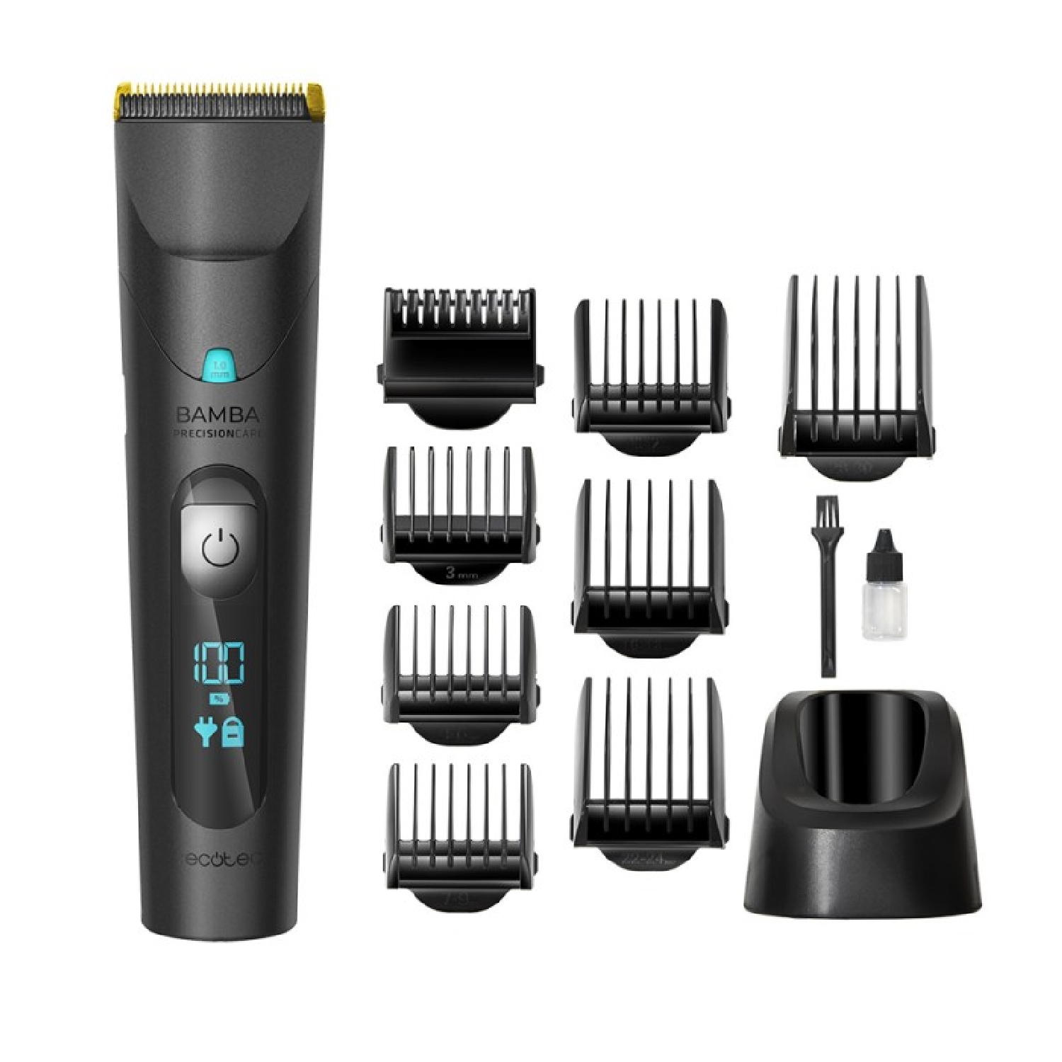 Cecotec Cortapelos Bamba PrecisionCare Wet&Dry. Cuchillas Acero Inoxidable con Revestimiento de Titanio, Batería de litio