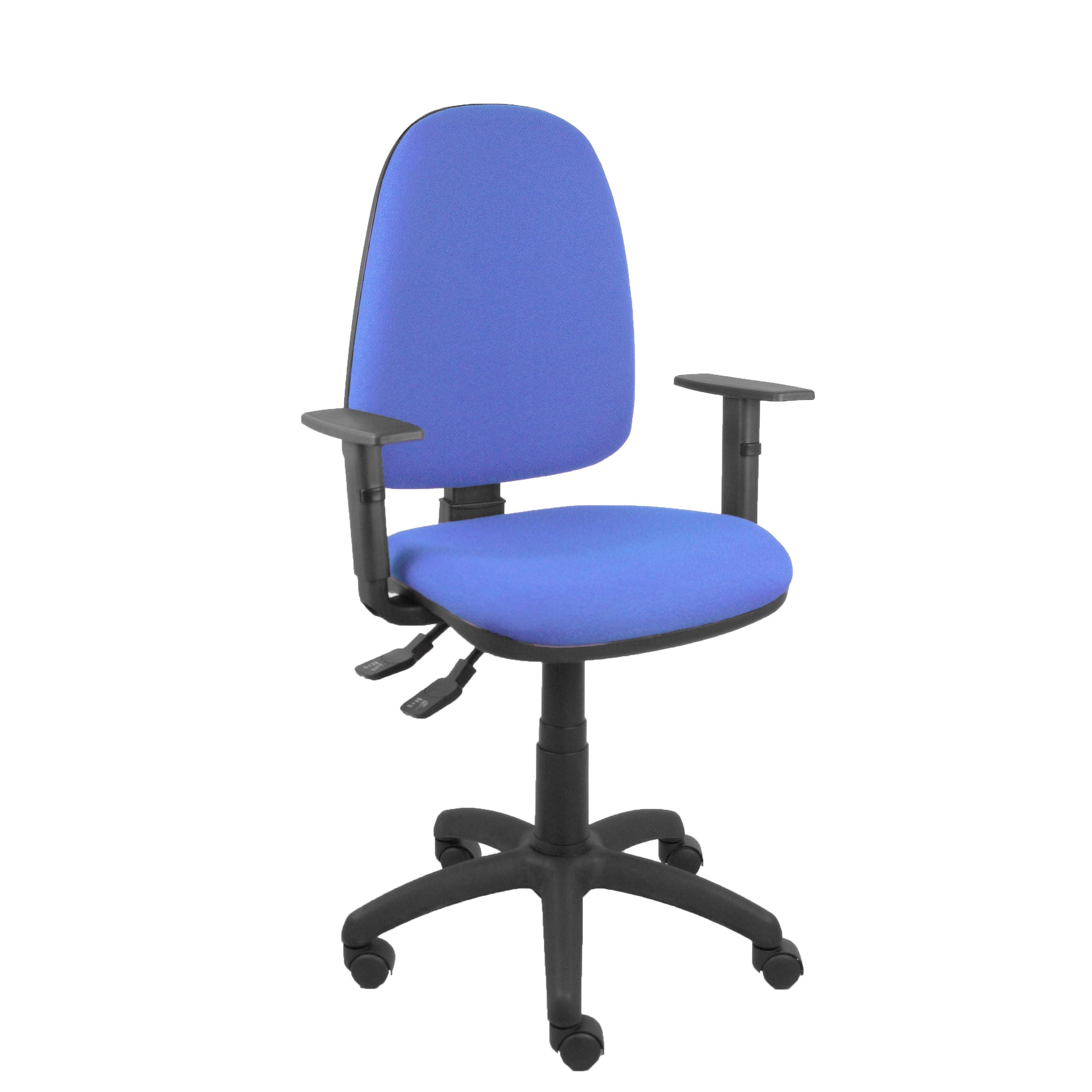 Piqueras Y Crespo Silla de Oficina Ergonómica con Brazos Regulables y Tejido BALI Azul Claro