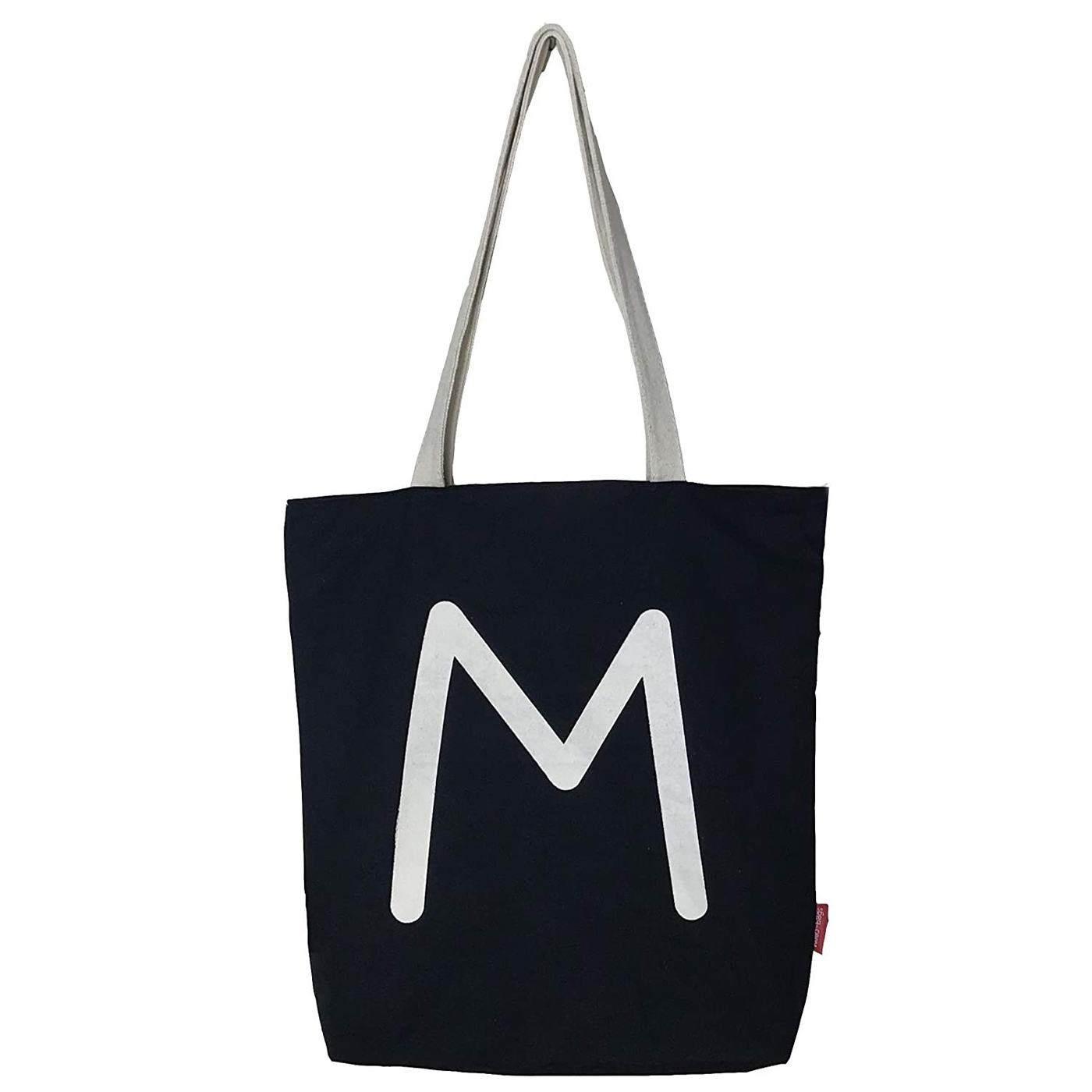 Hello-Bags. Bolso tote bag con cremallera, forro y bolsillo interior. Exterior: Algodón 100%. Incluye sobre kraft de regalo. Modelo M. Color: Crudo / Negro. Medidas: 37x38 cm.
