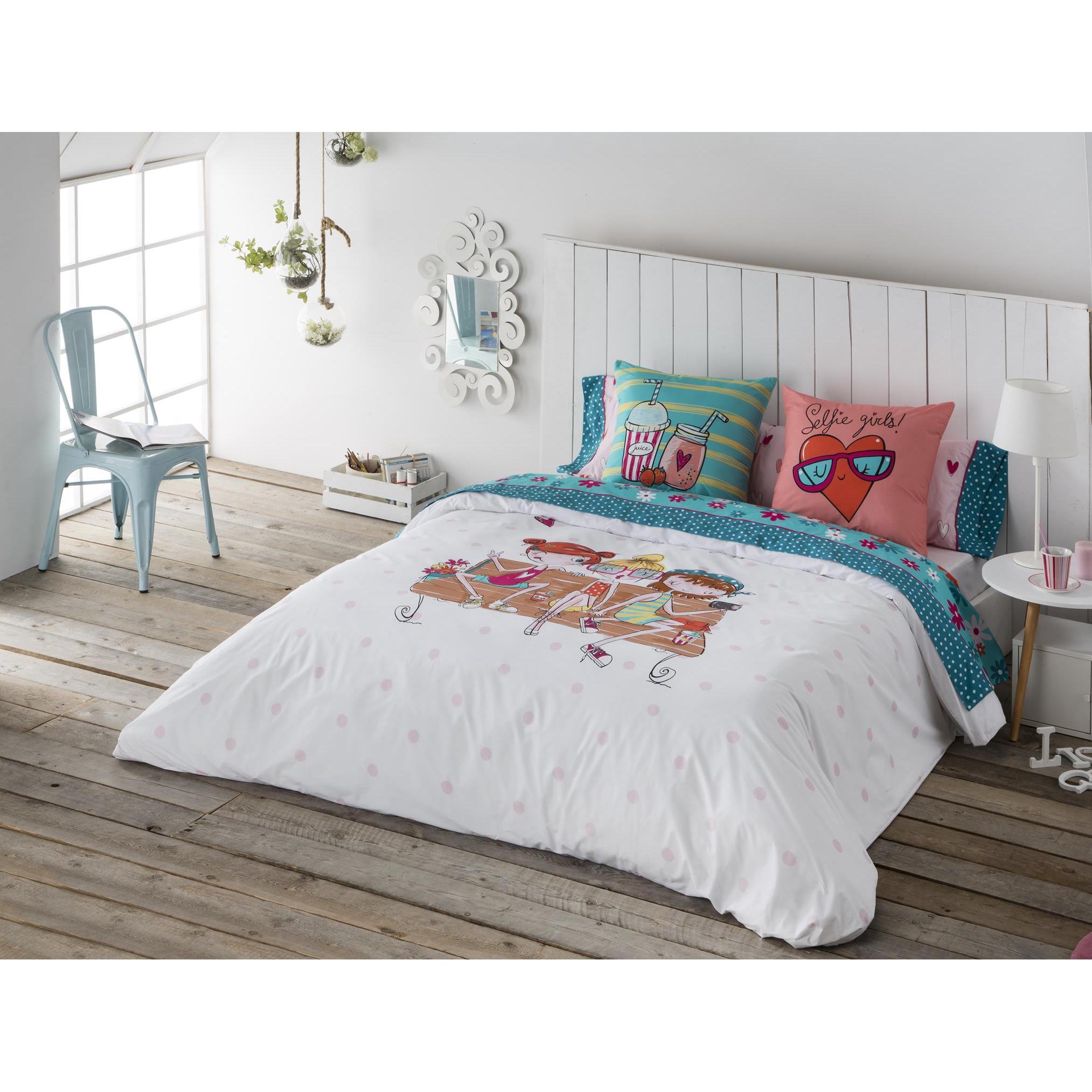JVR - Funda nórdica juego de 2 piezas modelo SELFIE - Tejido 100% Algodón - Estampado digital - Fabricado en España - Cama 90/105/135/150/160/180