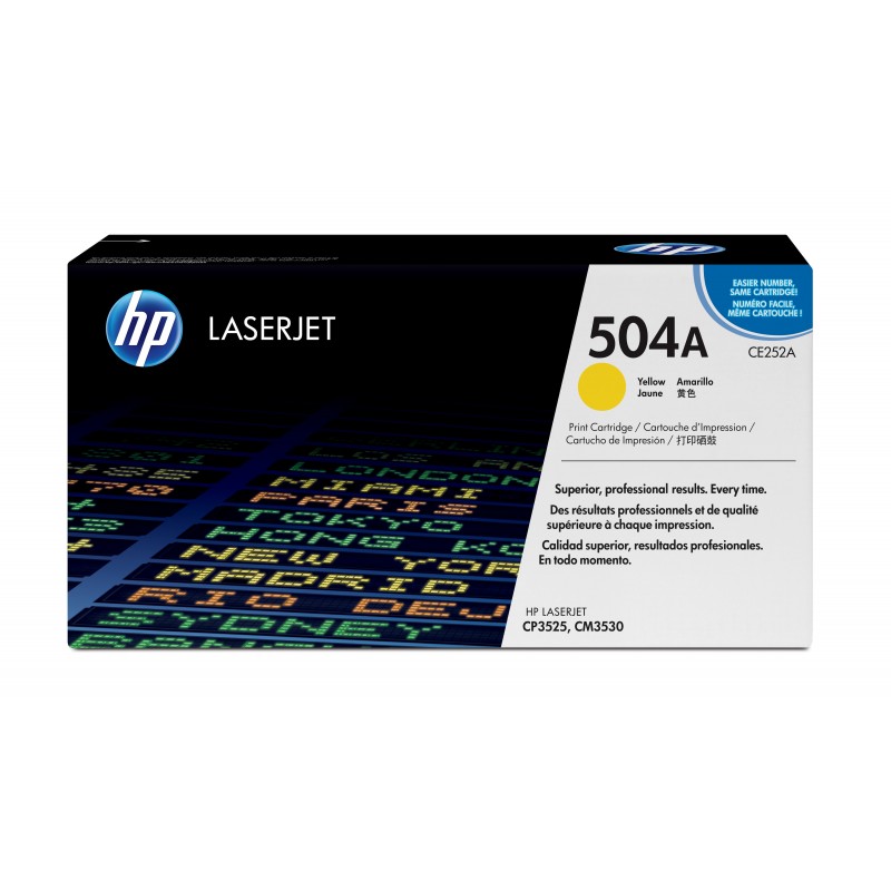 HP - Cartucho de tóner original LaserJet 504A amarillo CE252A