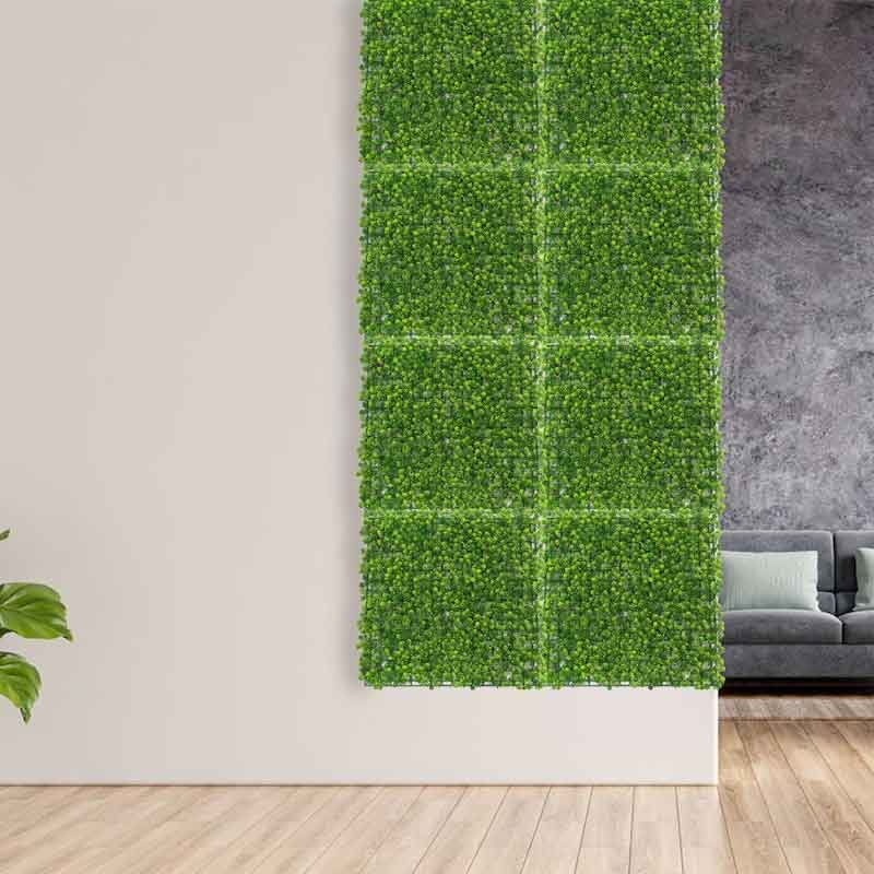 Pack de 4 planchas de jardín vertical artificial suculenta verde