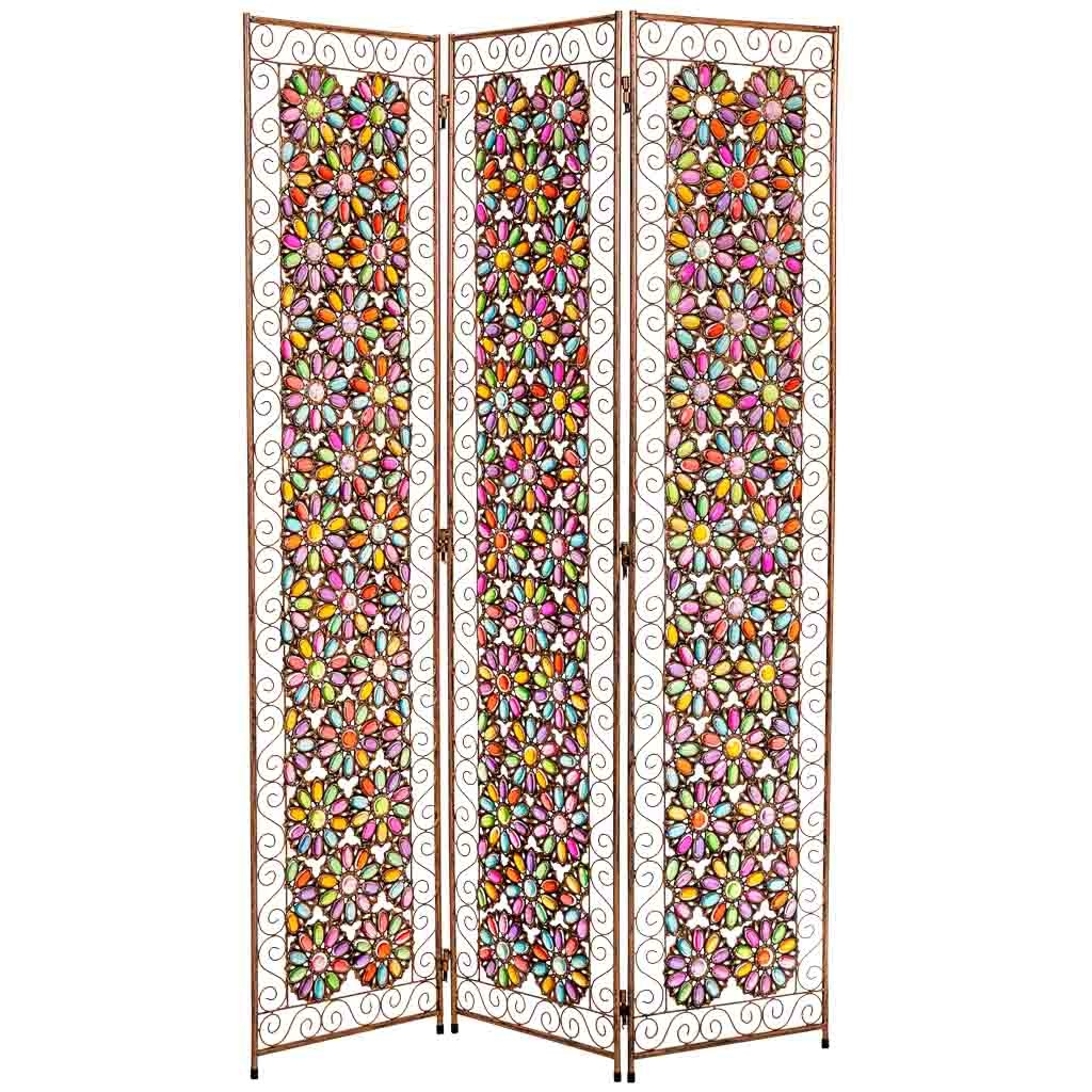Wonderlust Deco - Biombo de metal y cristal acrilico de colores 120x3x172 Multicolor 120x3x172h cm