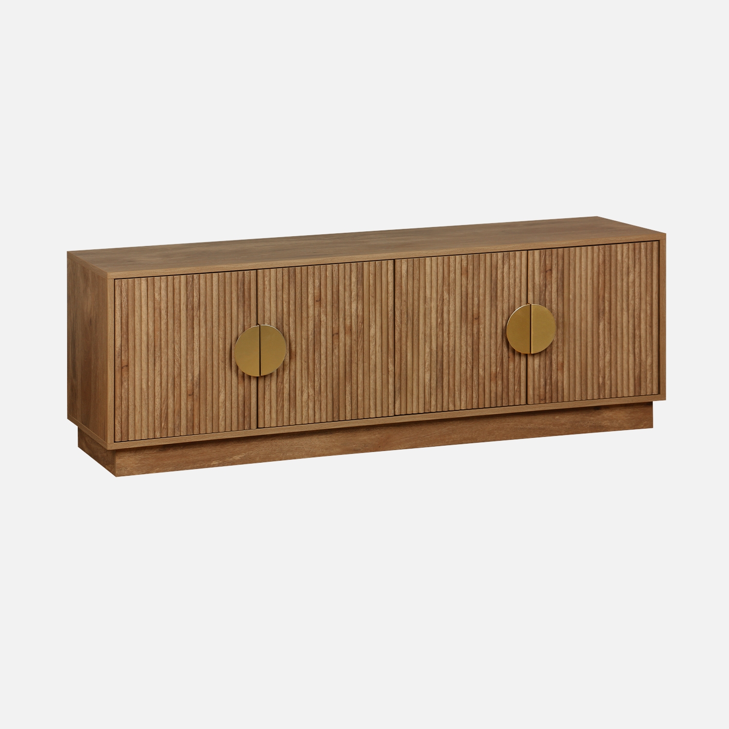 sweeek - Mueble TV 4 puertas efecto madera de mango exótico, 140cm , Celian , 140x40x48