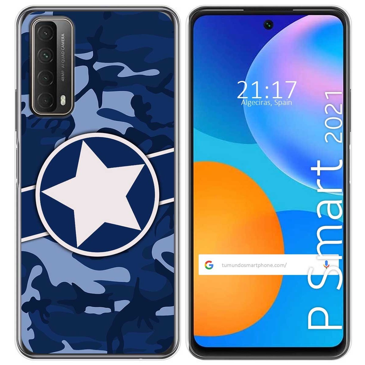 Tumundosmartphone Funda Gel Tpu para Huawei P Smart 2021 diseño Camuflaje 03 Dibujos