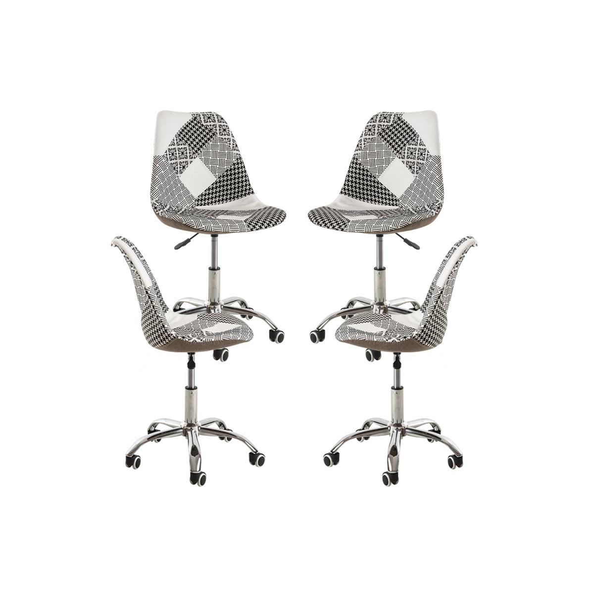 Regalos Miguel - Packs Sillas - Pack 4 Sillas Neo Patchwork - Patchwork blanco y negro