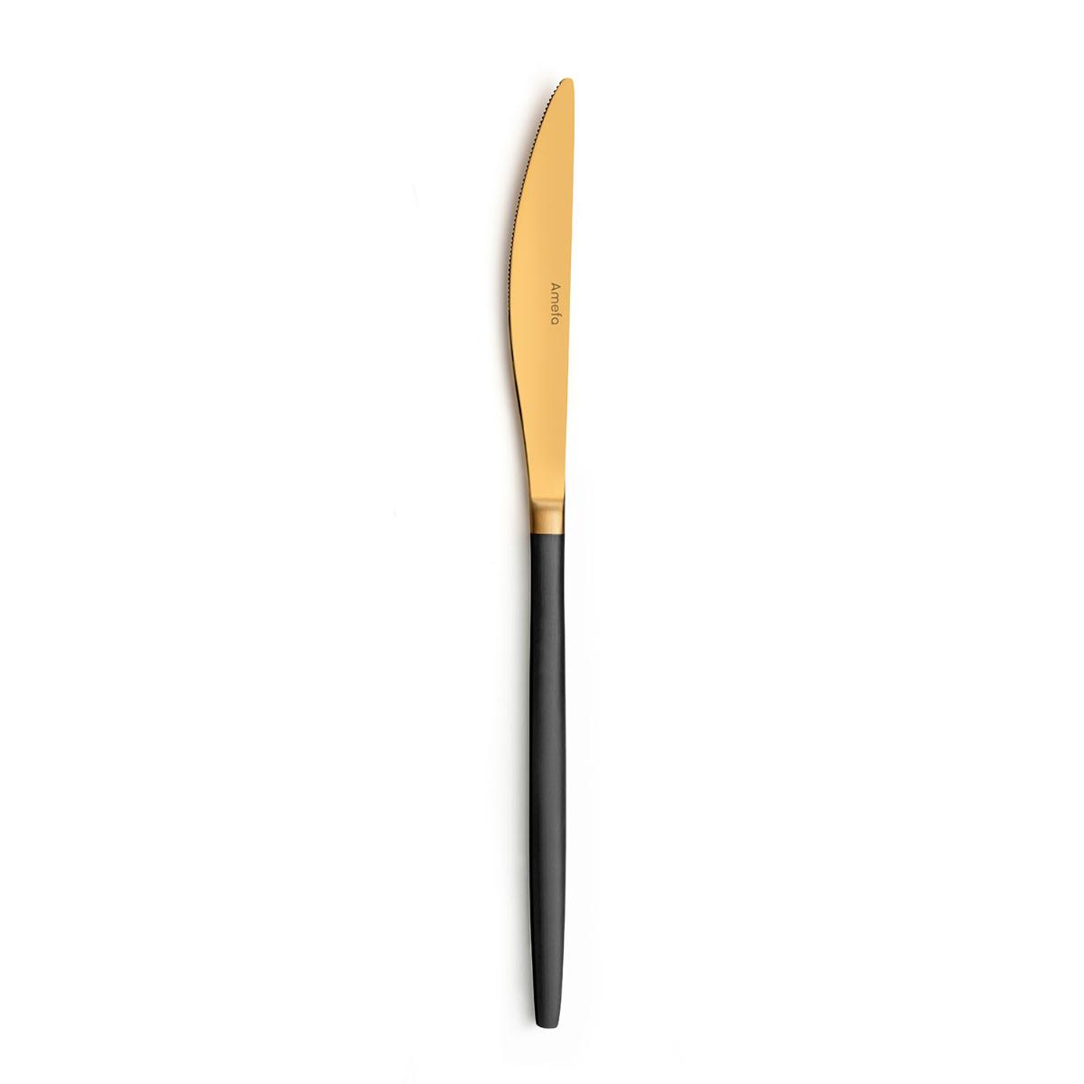 AMEFA SOPRANO Set 12 Cuhcillos Mesa Acero Y Pvd 18/0-4mm Oro