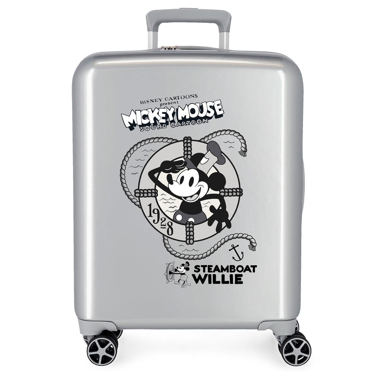 Disney Mickey Maleta De Cabina ABS Rígida Joyful Gris 55cm