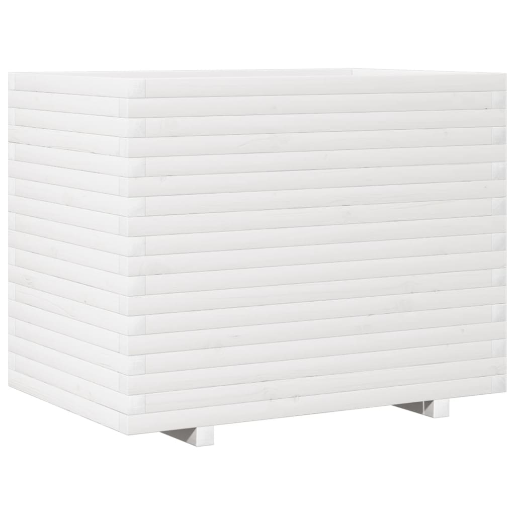 vidaXL Jardinera madera de pino impregnada 90x60x72 cm Color Pino natural,  Blanco,  Marrón cera y mas