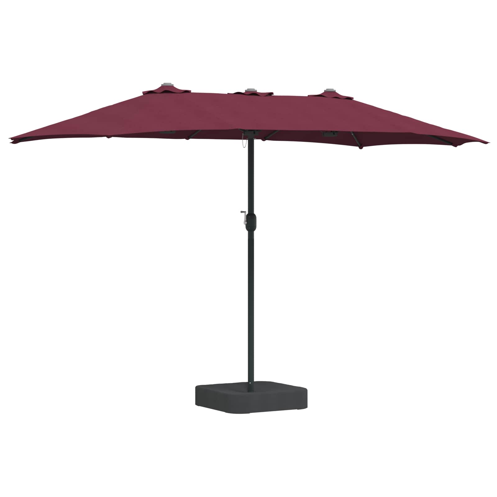 vidaXL Sombrilla de jardín Rojo Burdeos 385 x 209 x 244 cm Poliéster