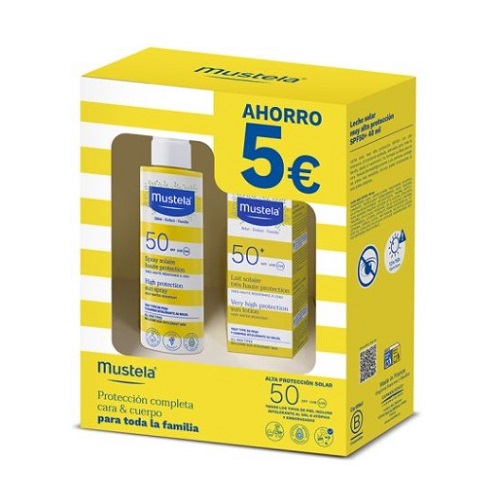 Mustela Spray Solar Spf50 200Ml + Leche Solar Spf50 40Ml Pack Ahorro