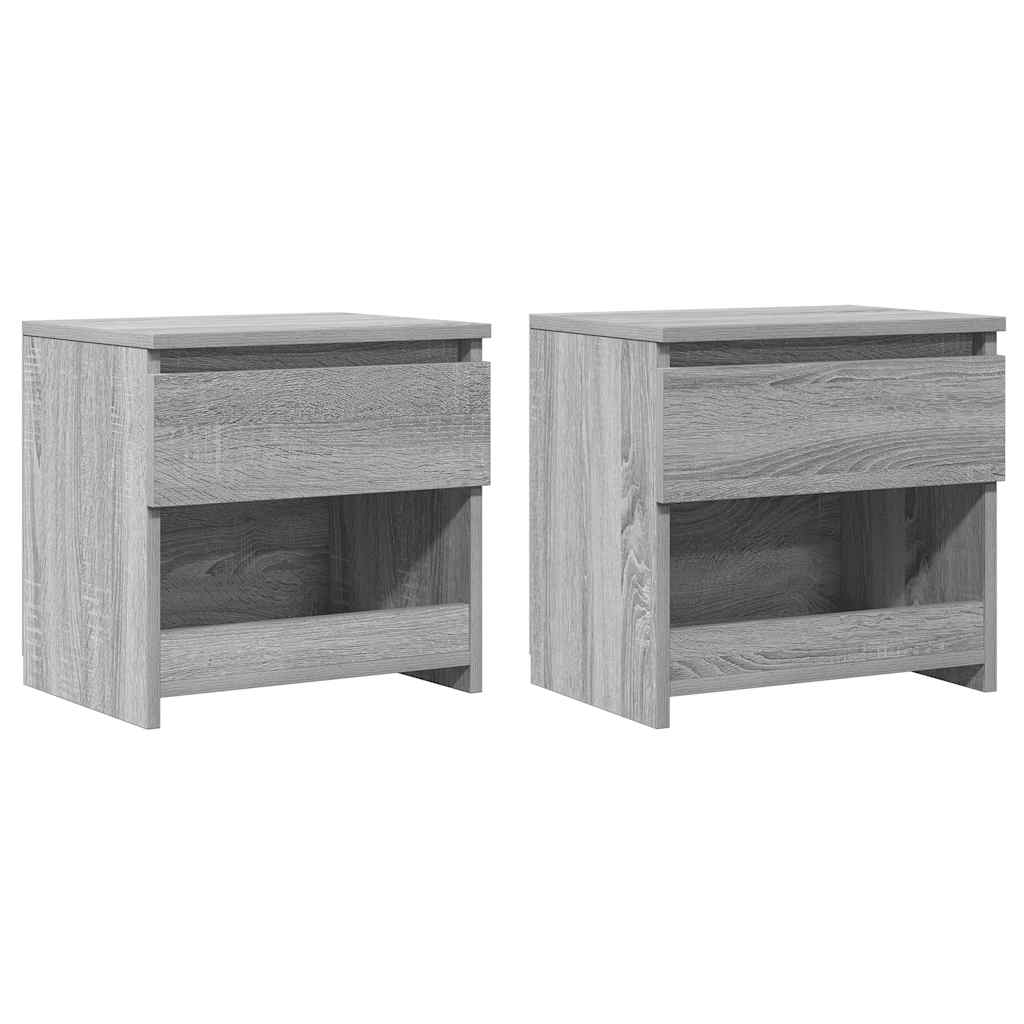 vidaXL Mesitas noche 2 uds madera contrachapada 40x30x39cm en color Gris sonoma/Marrón roble/Madera antigua y más | estructura resistente ideal para salón dormitorio o estudio