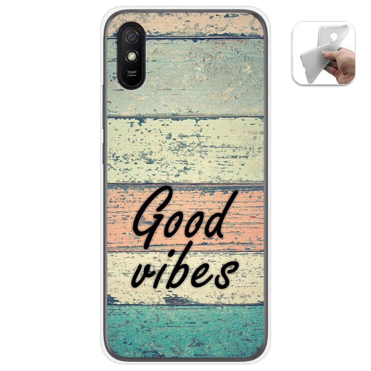 Tumundosmartphone Funda Gel Tpu para Xiaomi Redmi 9A / 9AT diseño Madera 01 Dibujos