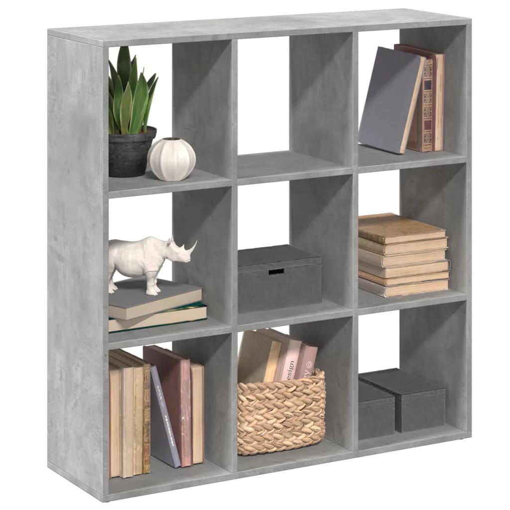 vidaXL Librería divisor madera ingeniería 102x29x103,5 cm en color Gris sonoma/Madera antigua/Roble ahumado y más