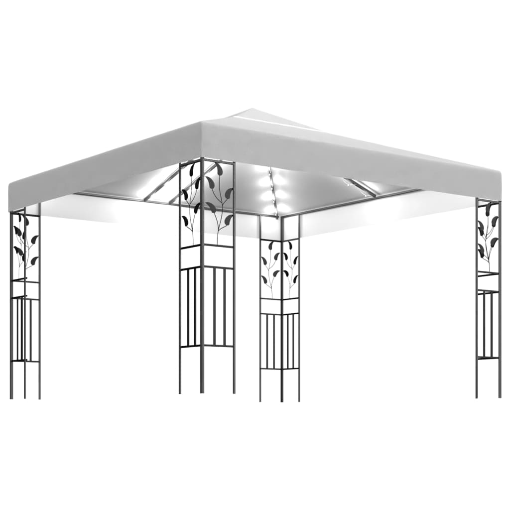 vidaXL Carpa Cenador de Jardín con Tira de Luces 3x3 m 180 g/m² Parasol Color Blanco,  Taupé,  Antracita y mas
