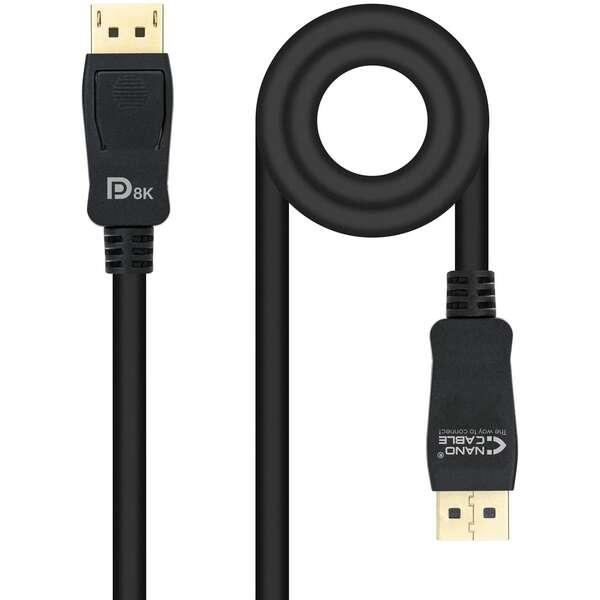 Nanocable cable displayport 1.4 macho a displayport 1.4 macho 2m - certificado vesa - color negro