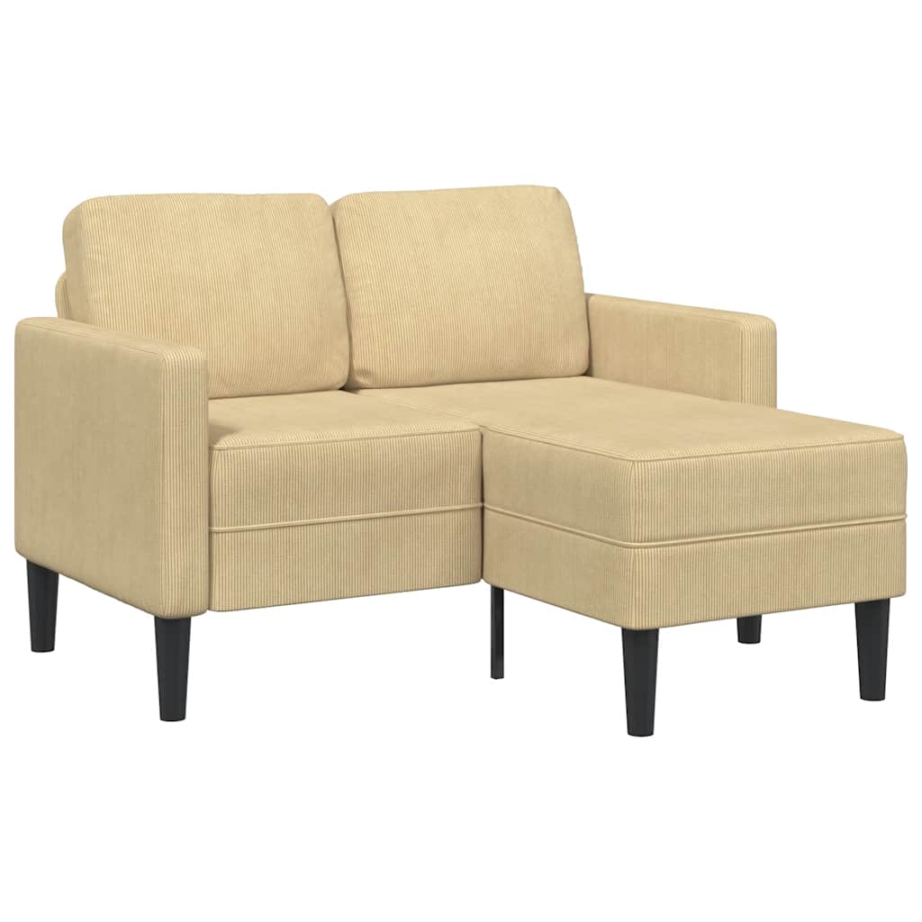 vidaXL Sofá de 2 plazas con chaise longue en forma L gris verdoso 125 cm