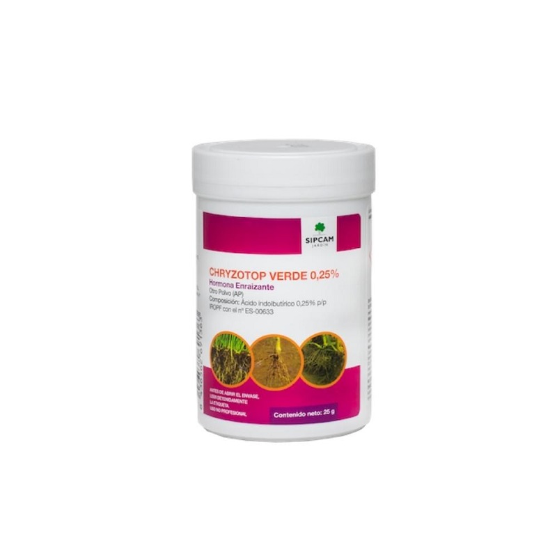 SIPCAM JARDIN CHRYZOTOP VERDE 0,25% Hormonas Enraizantes, 25 gr