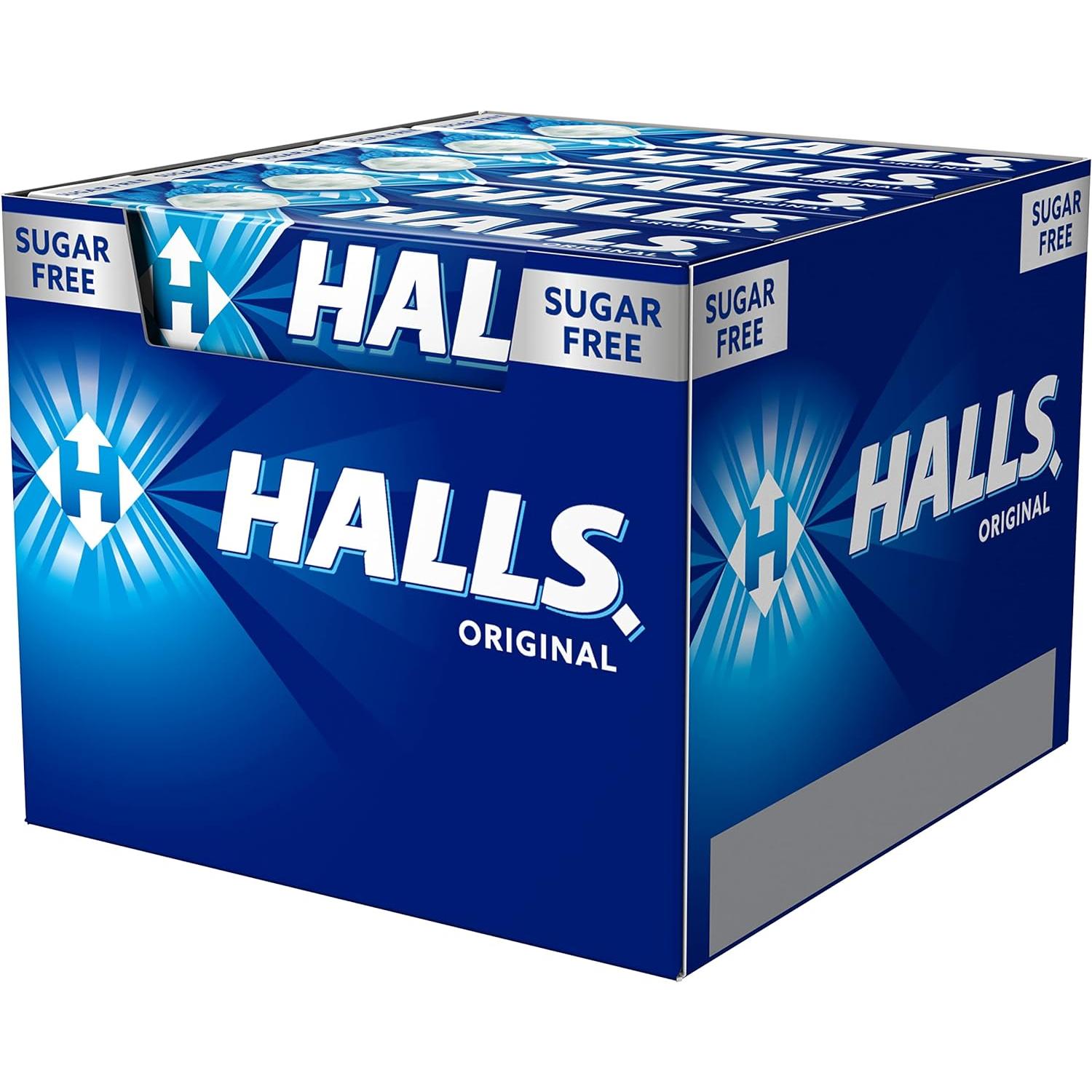 Halls Eucalipto - Caramelos Halls Eucalipto Original Sin Azucar - Caja 20 Paquetes de Caramelos Halls