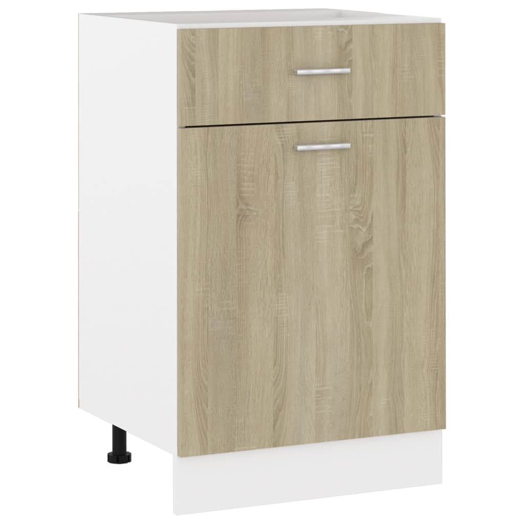 vidaXL Mueble bajo con cajón "Lyon" de roble Sonoma, 50 x 46 x 81,5 cm, madera de ingeniería