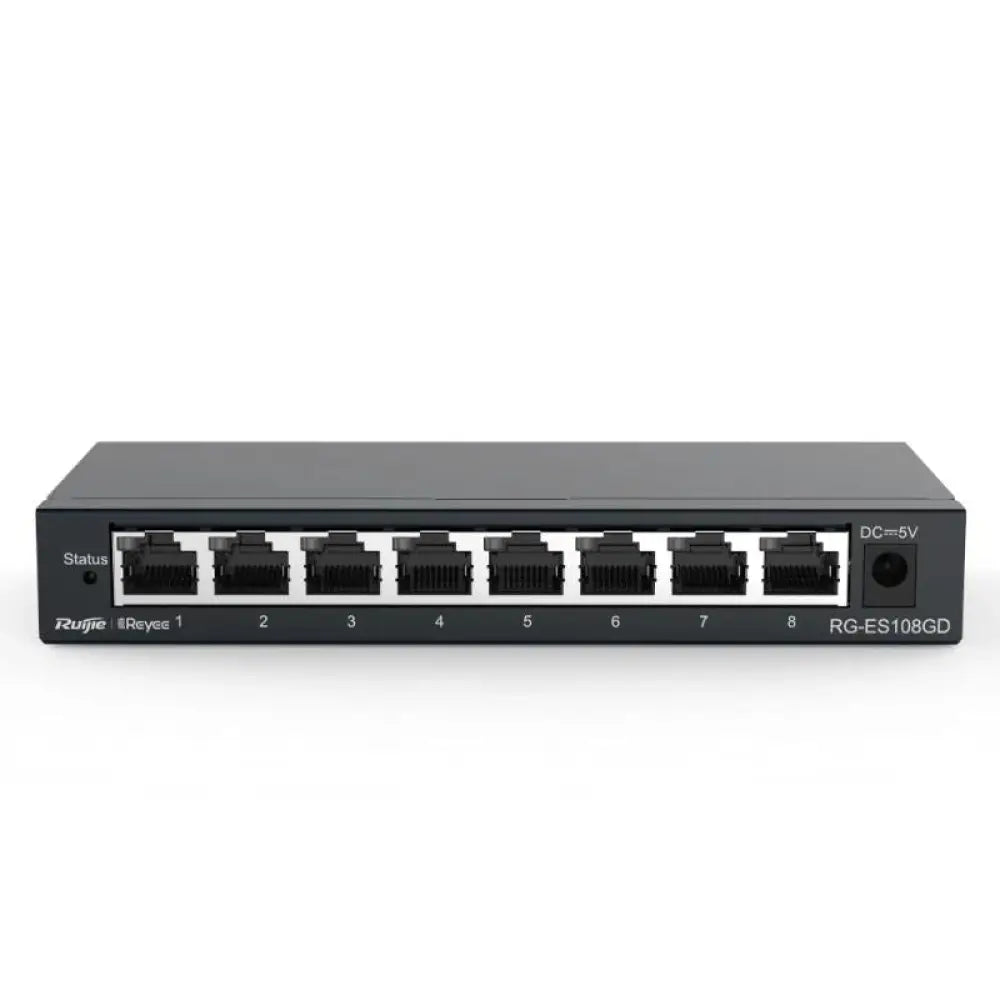 Ruijie RG-ES108GD Switch No Administrado 8 Puertos Gigabit Carcasa Metálica Plug and Play Silencioso