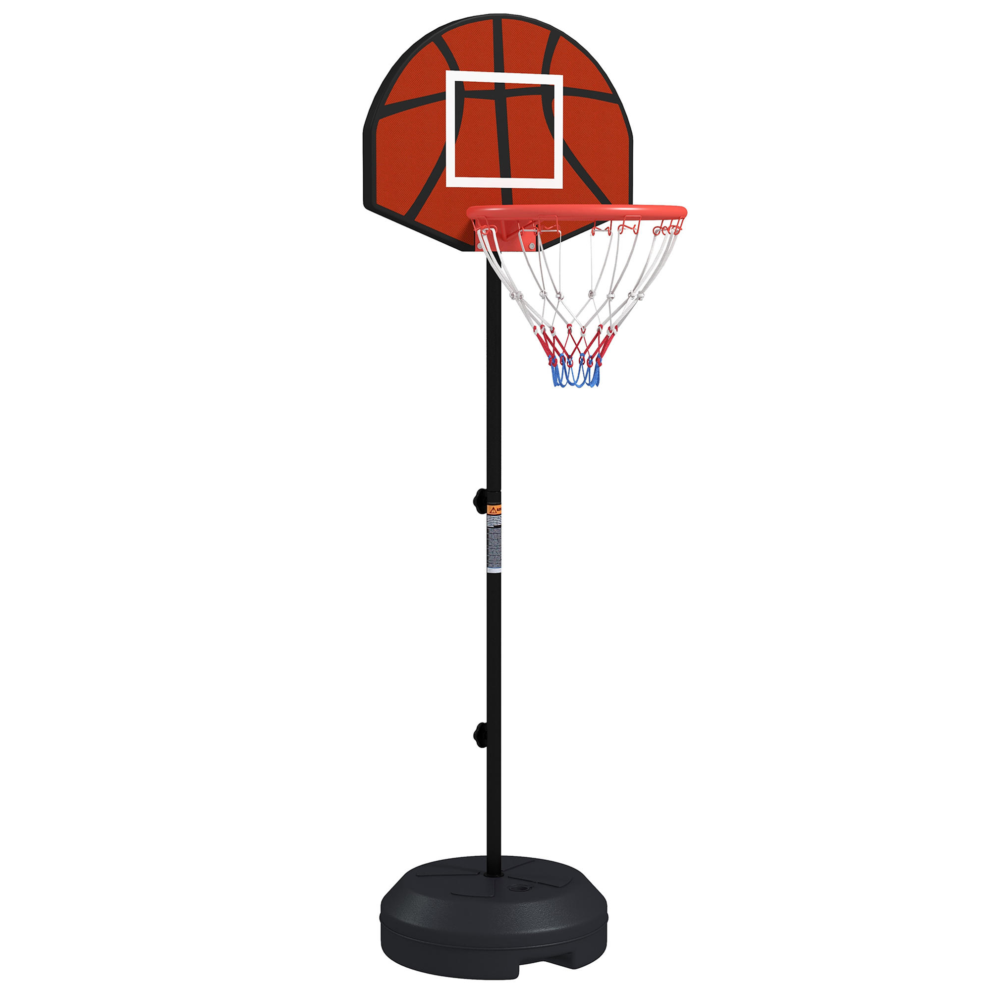 SPORTNOW Canasta de Baloncesto con Altura Ajustable 129-179 cm Aro de Baloncesto con Diana Magnética y Dardos Base Rellenable para Interior Negro