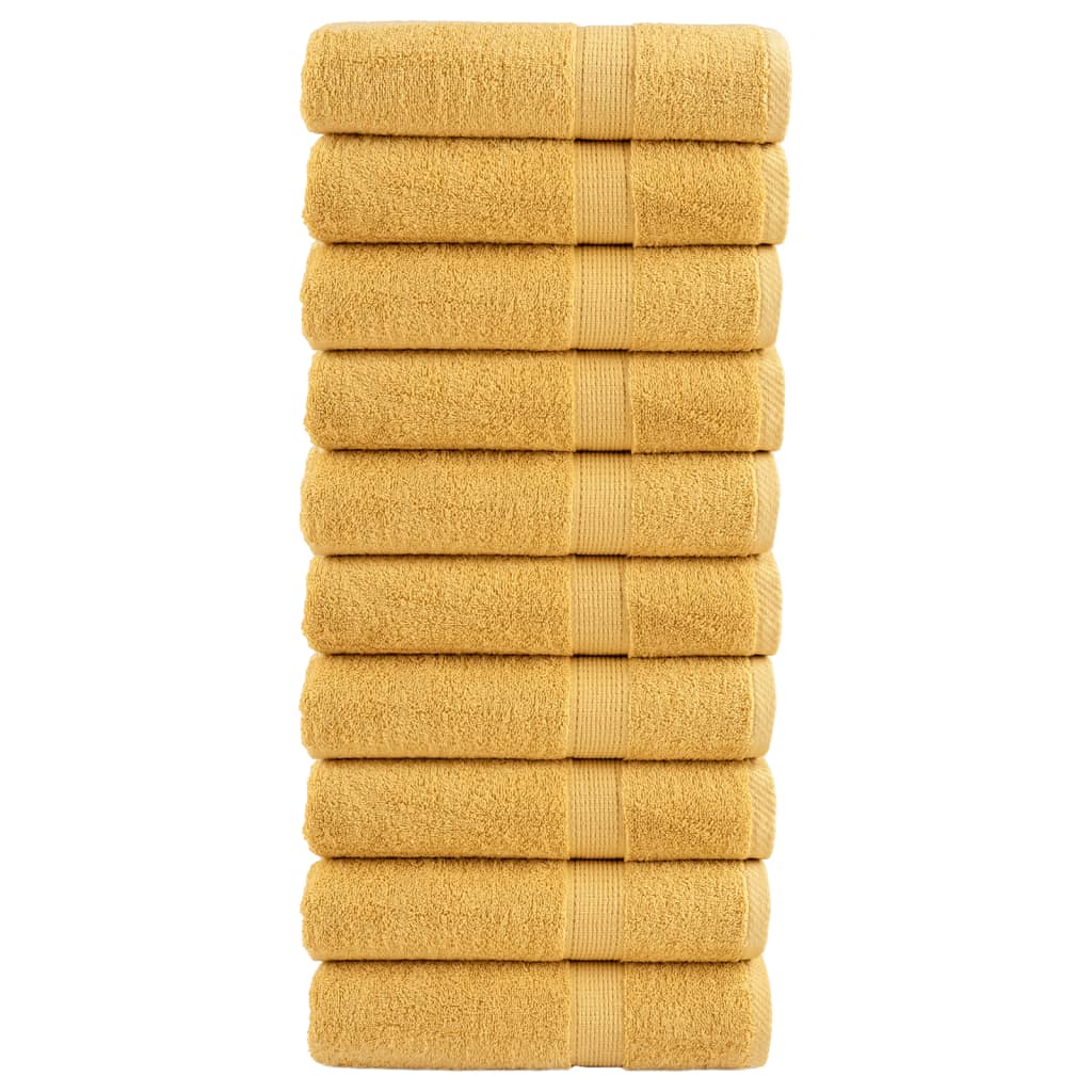 vidaXL Toallas de mano 10 uds 100% algodón 50x100 cm 600 gsm toalla Color Burdeos,  Crema,  Dorado y mas