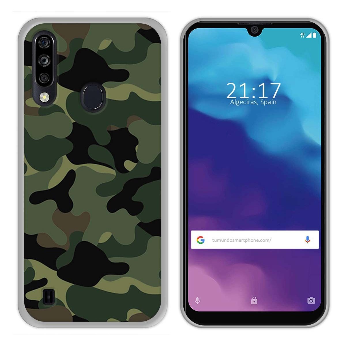 Tumundosmartphone Funda Gel Tpu para ZTE Blade A7 2020 diseño Camuflaje Dibujos