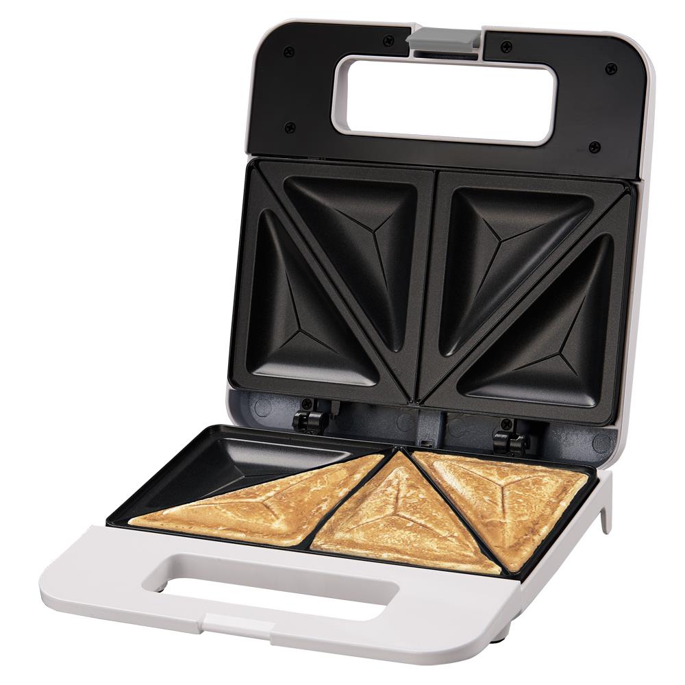 Esperanza EKT010W Sandwich toaster 1000W White, electric sandwich maker with non-stick plates, compact design, and LED indicator, perfect for breakfast preparation.