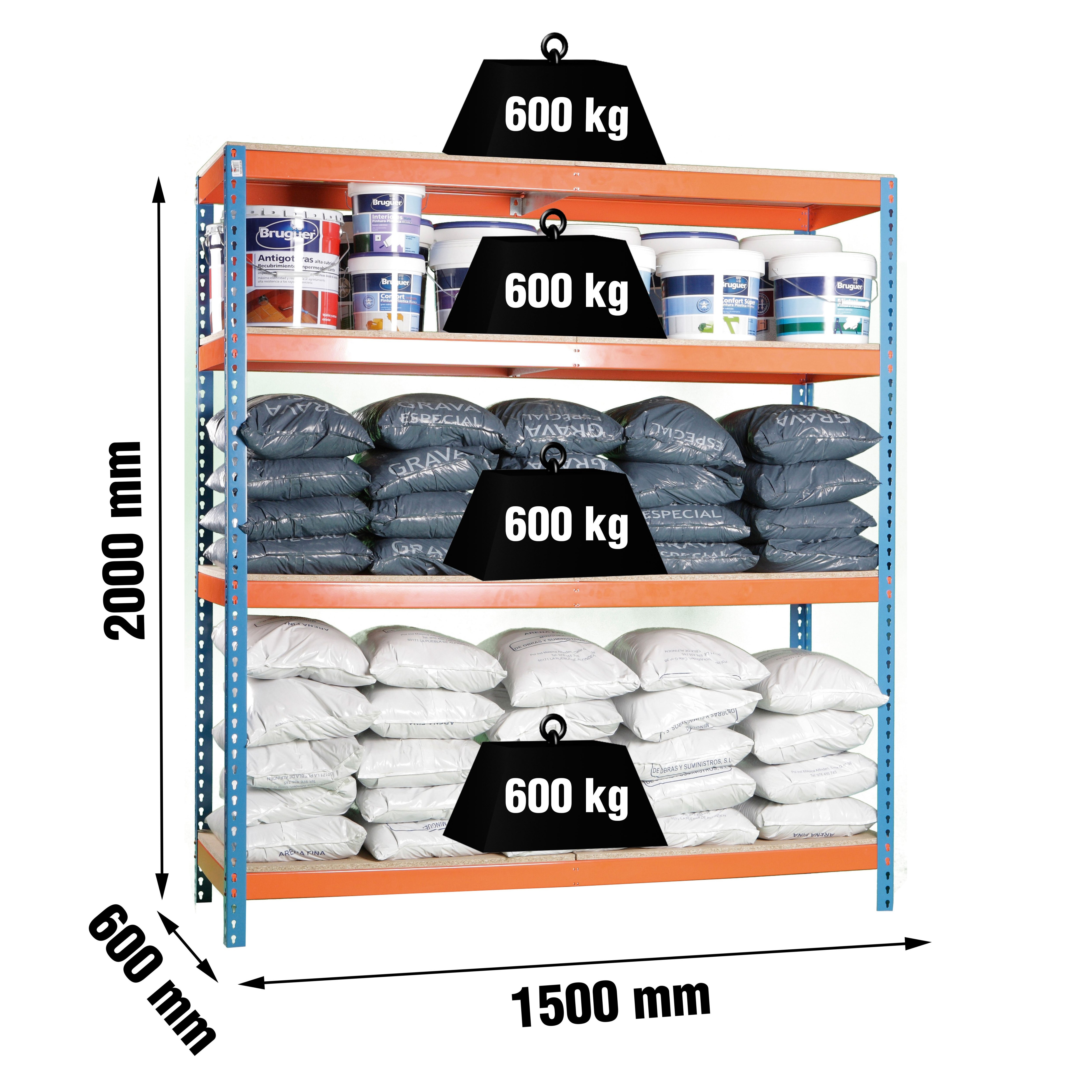 Estantería SIMONRACK Simonforte 1506-4 chipboard azul/naranja/mader