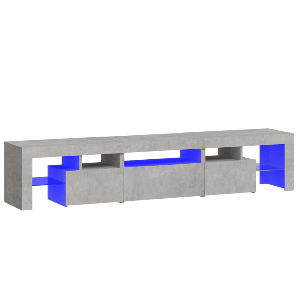 vidaXL Mueble de TV con luces LED 200x36,5x40 cm, Mueble de Salon, Mueble TV, Mueble TV salon, Mesa de TV, Mueble tele