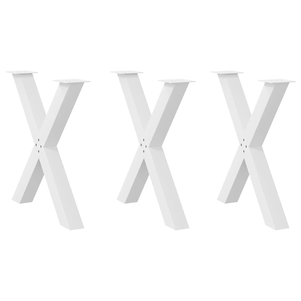 vidaXL Patas para mesa de comedor en forma de X (3 unidades) 70 x (72-73) cm, acero