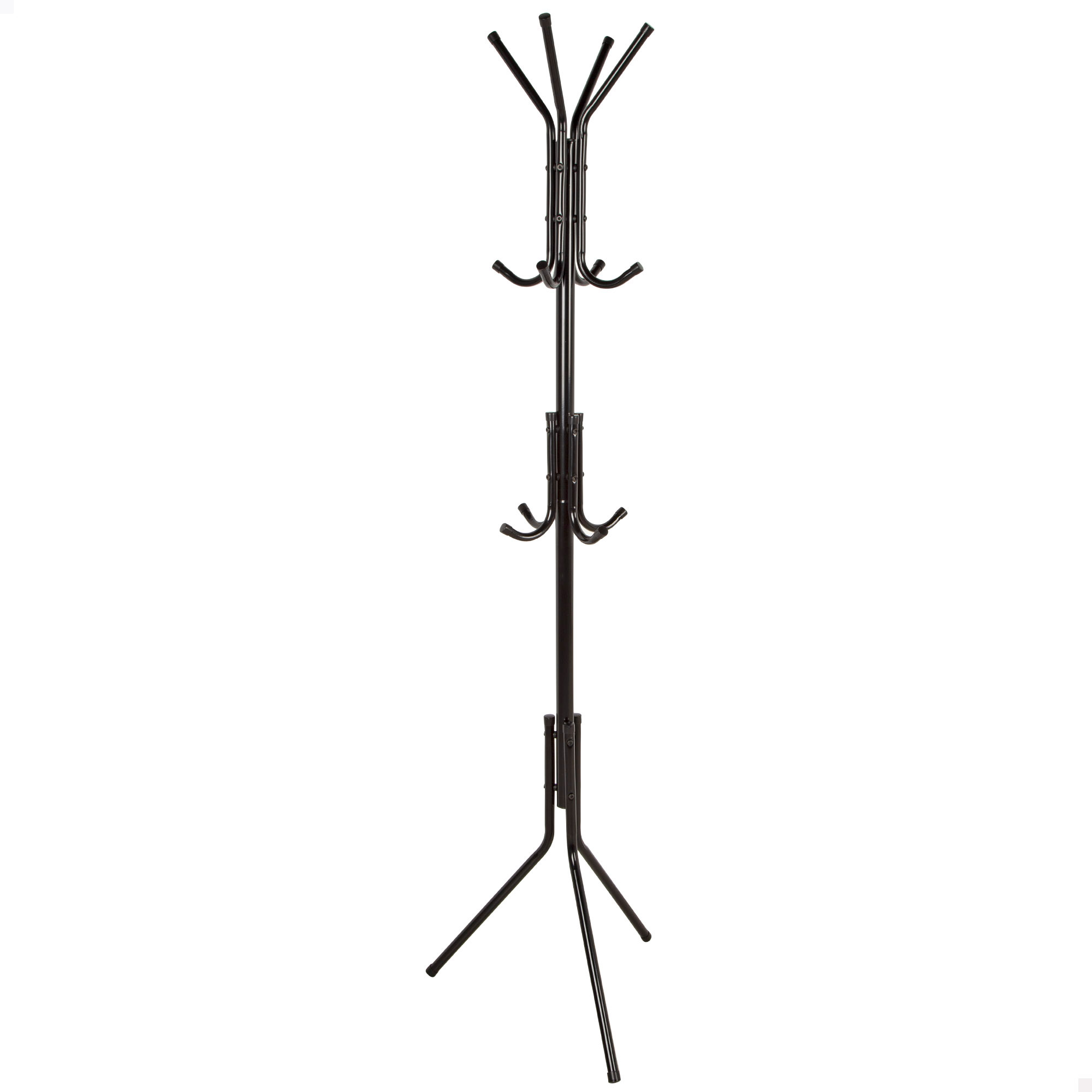 Max Home - Perchero de pie, 45x40x170 cm, negro, peso máximo soportado 8 kg, con varias perchas, inoxidable, para sombreros, abrigos, accesorios, para la entrada, recibidor, oficina