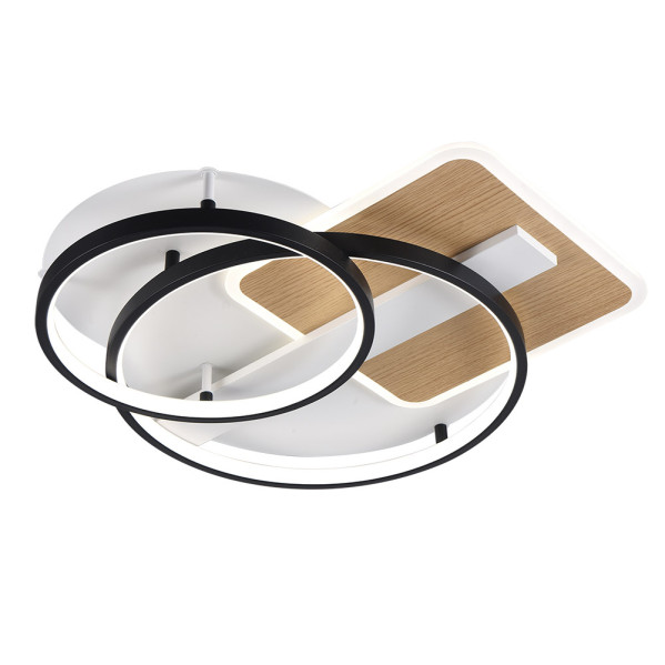 Plafón LED redondo "Azores" con mando a distancia (120W 3CCT 10200lm) IP20 9xØ50x50cm de metal y policarbonato negro