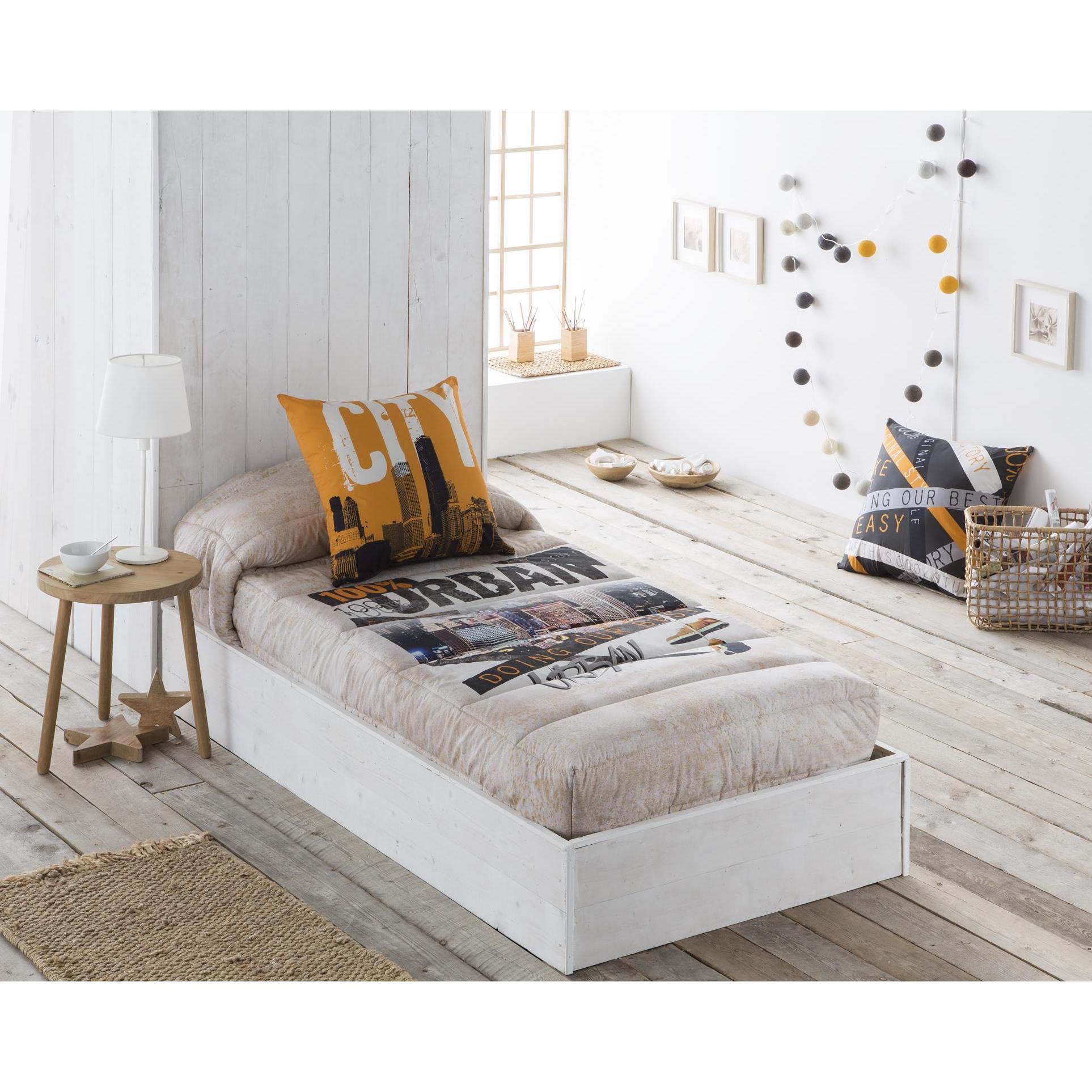 JVR - Edredón Ajustable modelo URBAN - Tejido 100% Algodón - Estampado digital - Fabricado en España - Cama 80/90/105
