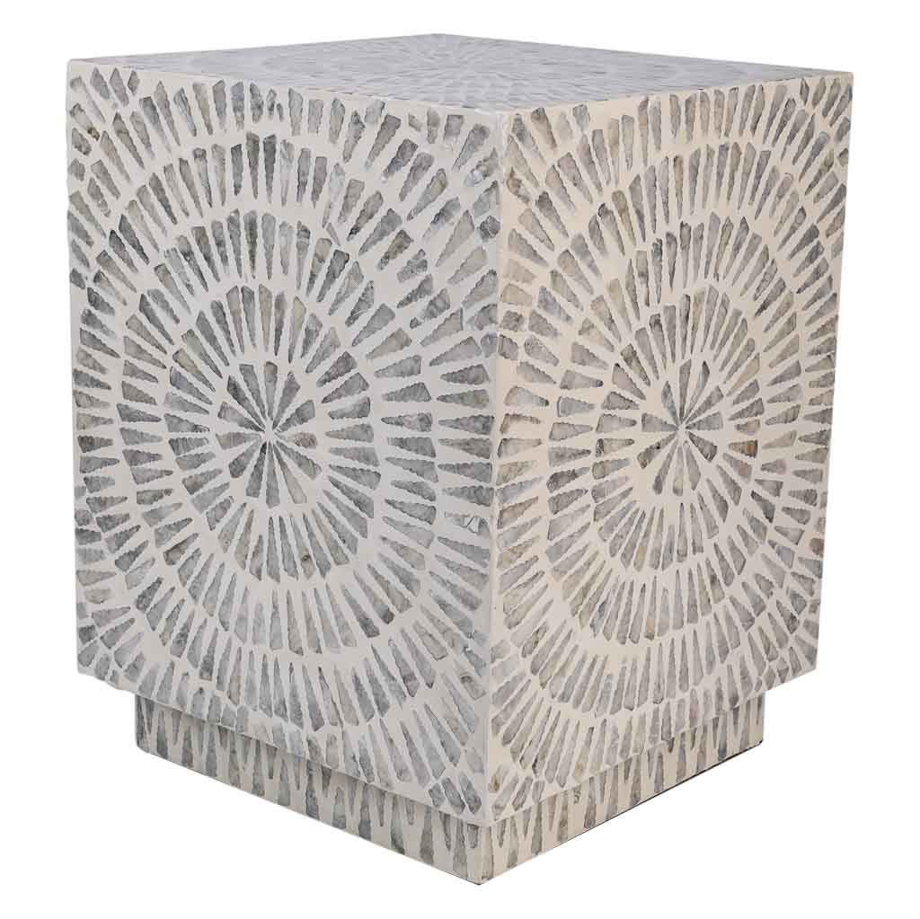 Taburete De Madera Acabado En Capiz Gris, El mejor complemento para tu hogar