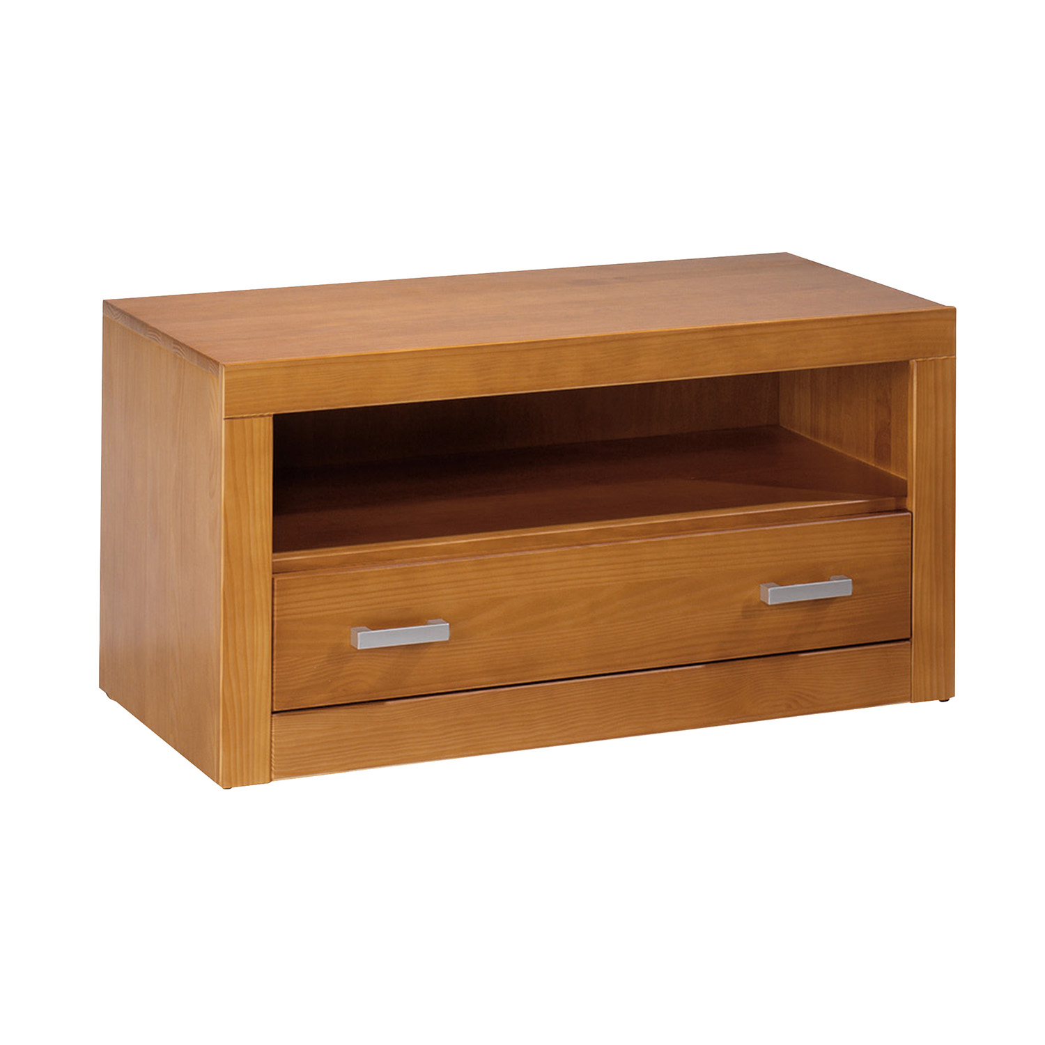 Mesa para televisión, pino macizo, Moblit, serie Kalpe, medidas: (50x100x50) cm ( altoxanchoxfondo), color cerezo.