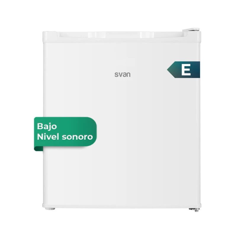 Svan - Frigorífico 1 puerta SR504500E de 41 L, clase energética E, sistema cíclico, diseño compacto 51,5 x 44 x 47,5 cm para cocina pequeña, oficina o segunda vivienda, color blanco