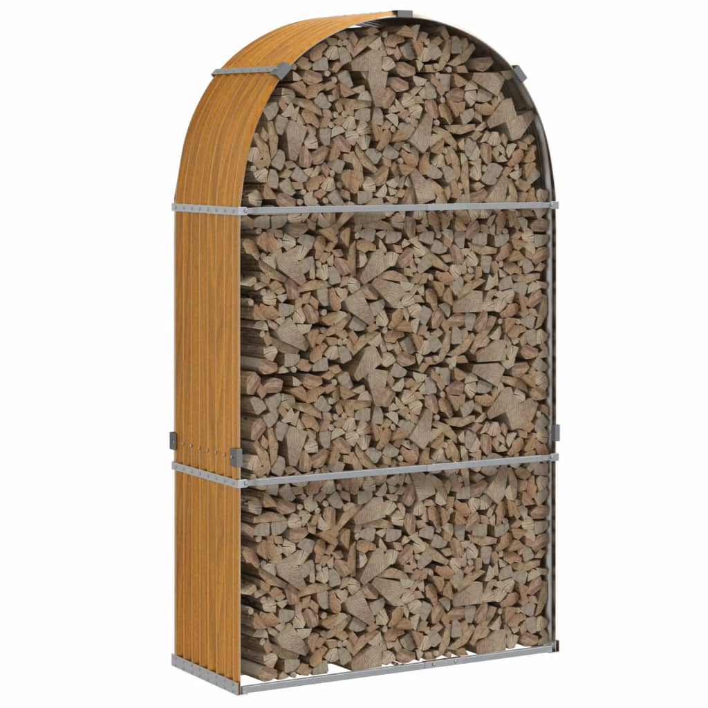 vidaXL Leñero Estante Almacenaje Leñas Chimenea Acero Galvanizado Color Antracita,  Gris claro,  Marrón y mas