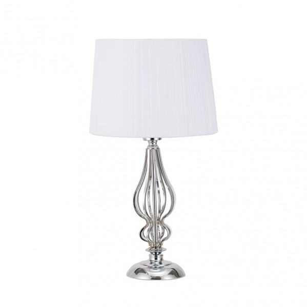 Sobremesa cebrano 1xe27 cromo c/pant blanca 30x30x55 cm