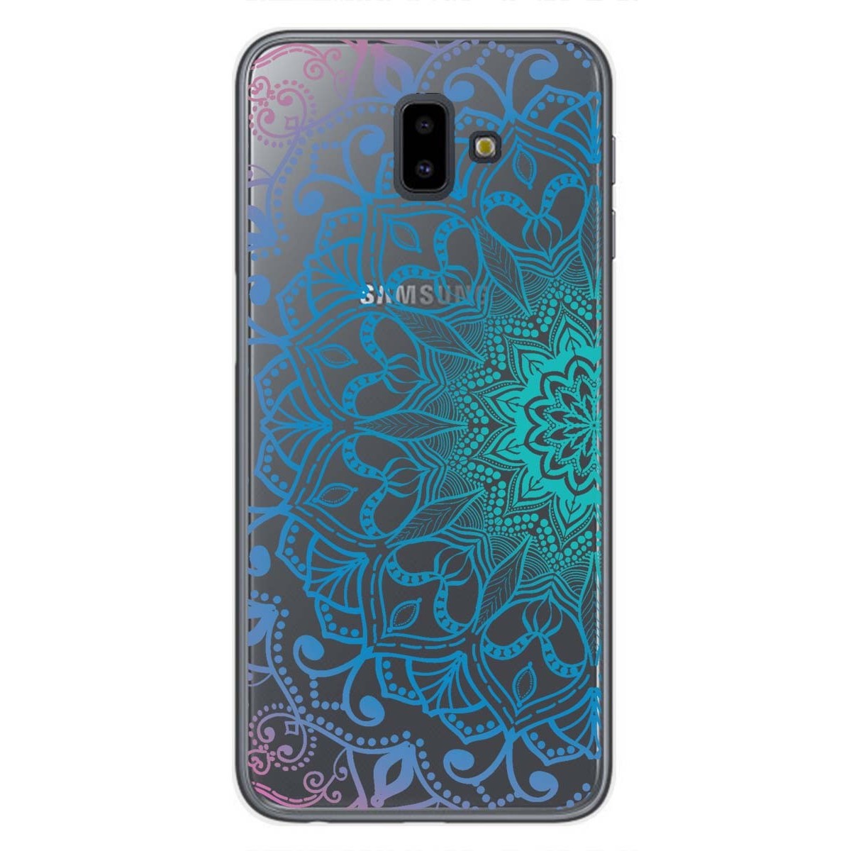 Tumundosmartphone Funda Gel Transparente para Samsung Galaxy J6+ Plus Diseño Mandala Dibujos