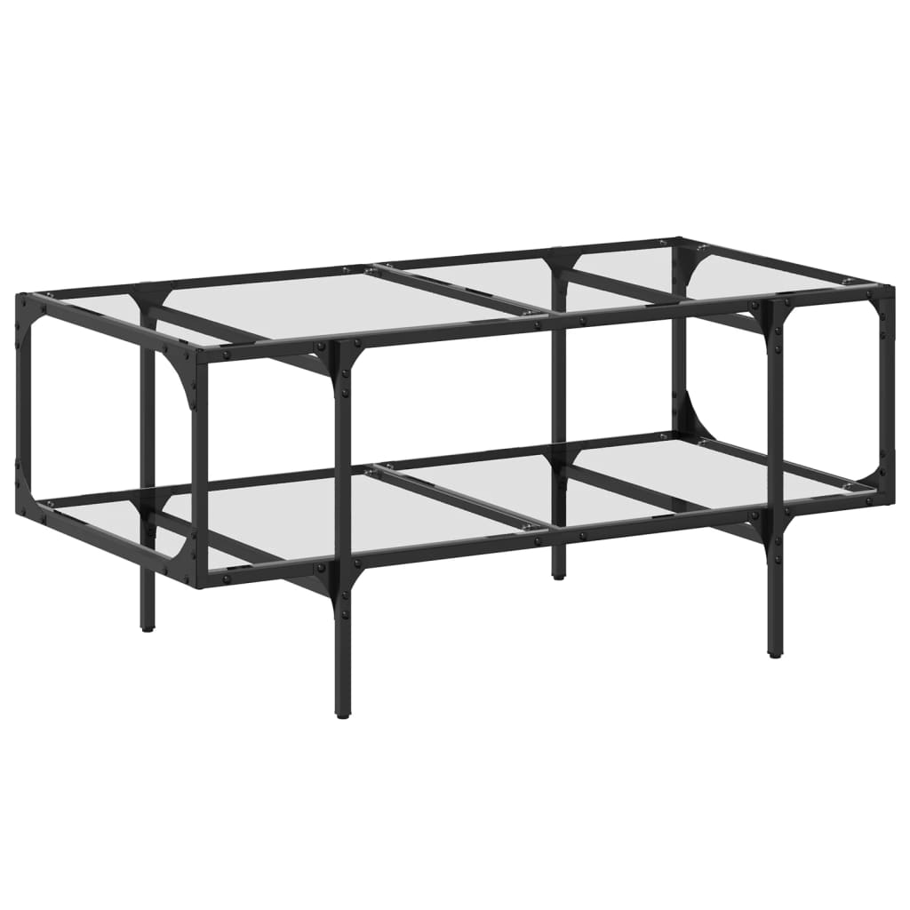 Mesa de Centro Vidaxl de Vidrio y Acero Negro
