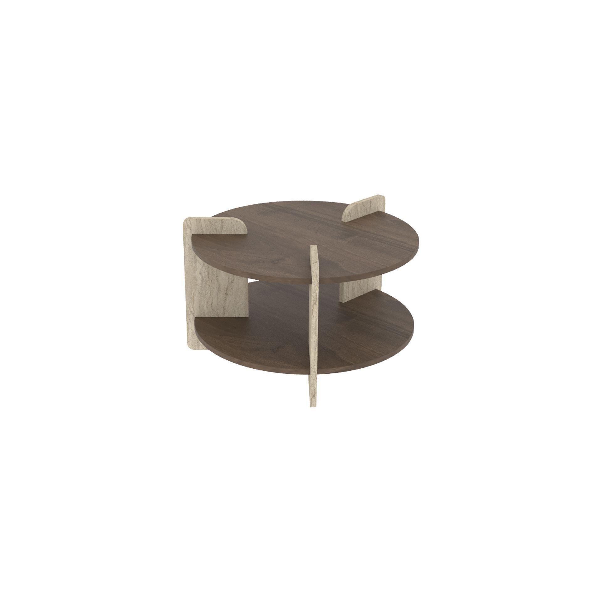 Habitat y Jardin - Mesa baja de madera "Oalla" 70 x 70 x 45 cm - Nogal