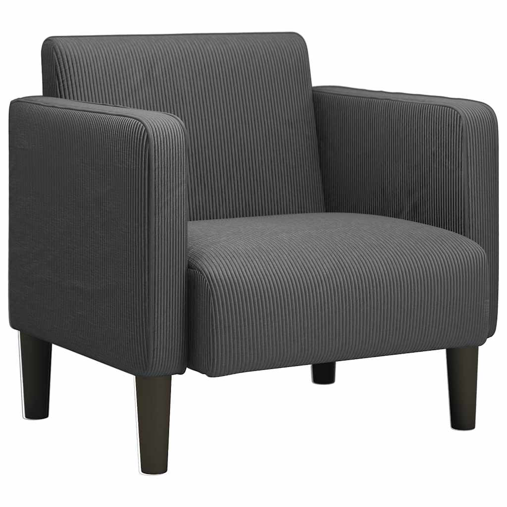 vidaXL Sillón con reposabrazos gris oscuro 54 cm tejido de pana