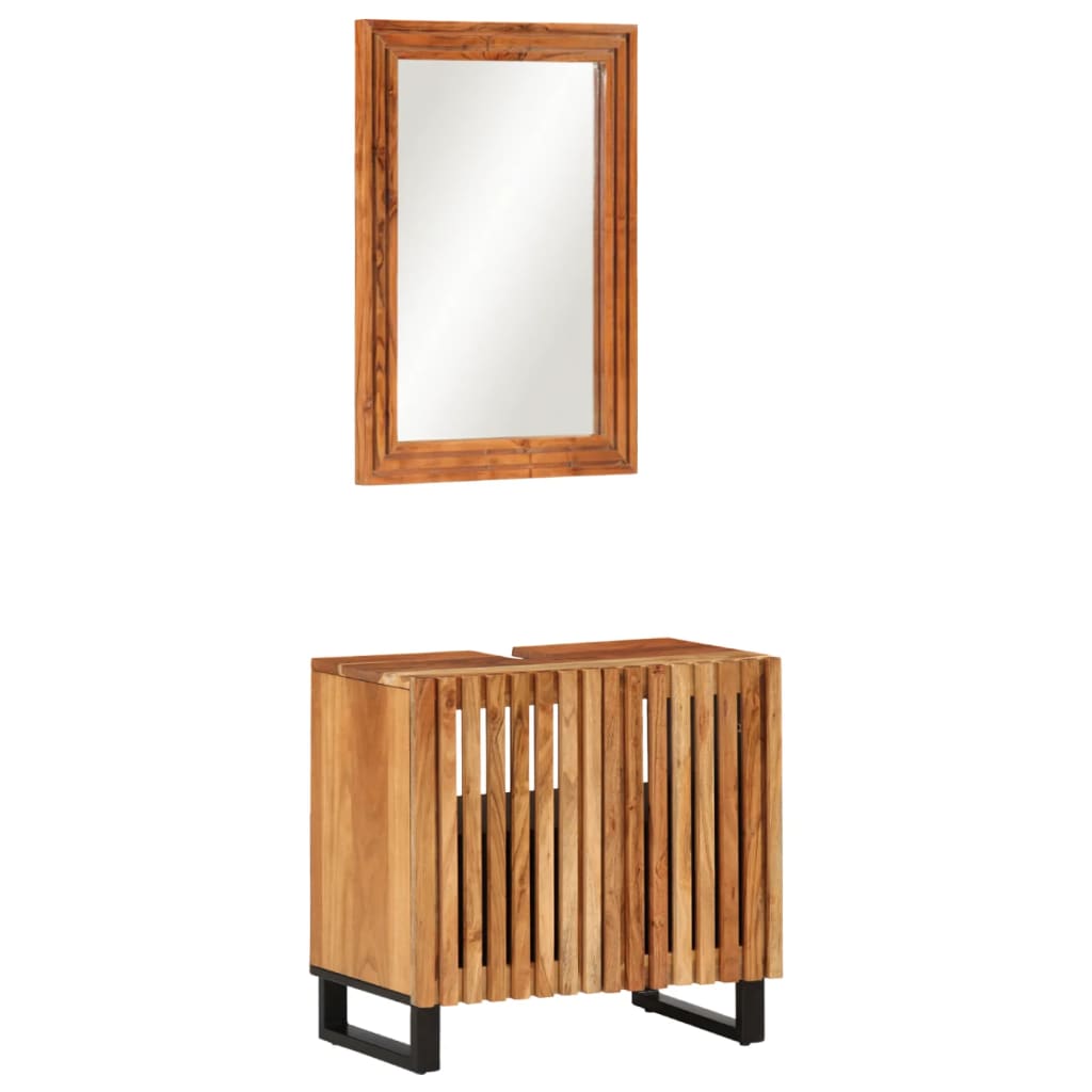 vidaXL Conjunto de muebles de baño 2 piezas madera maciza de acacia
